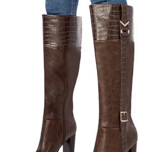 Justfab High-Heeled Buckled Boot Brown